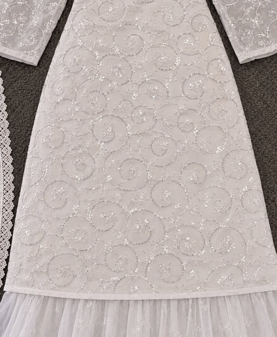 White & Black Net Embroidered Sharara Suit. - Image 2